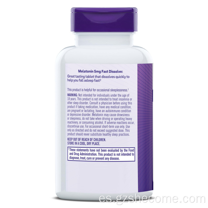 Cápsulas de melatonina para un sueño reparador disuelva rápidamente la melatonina